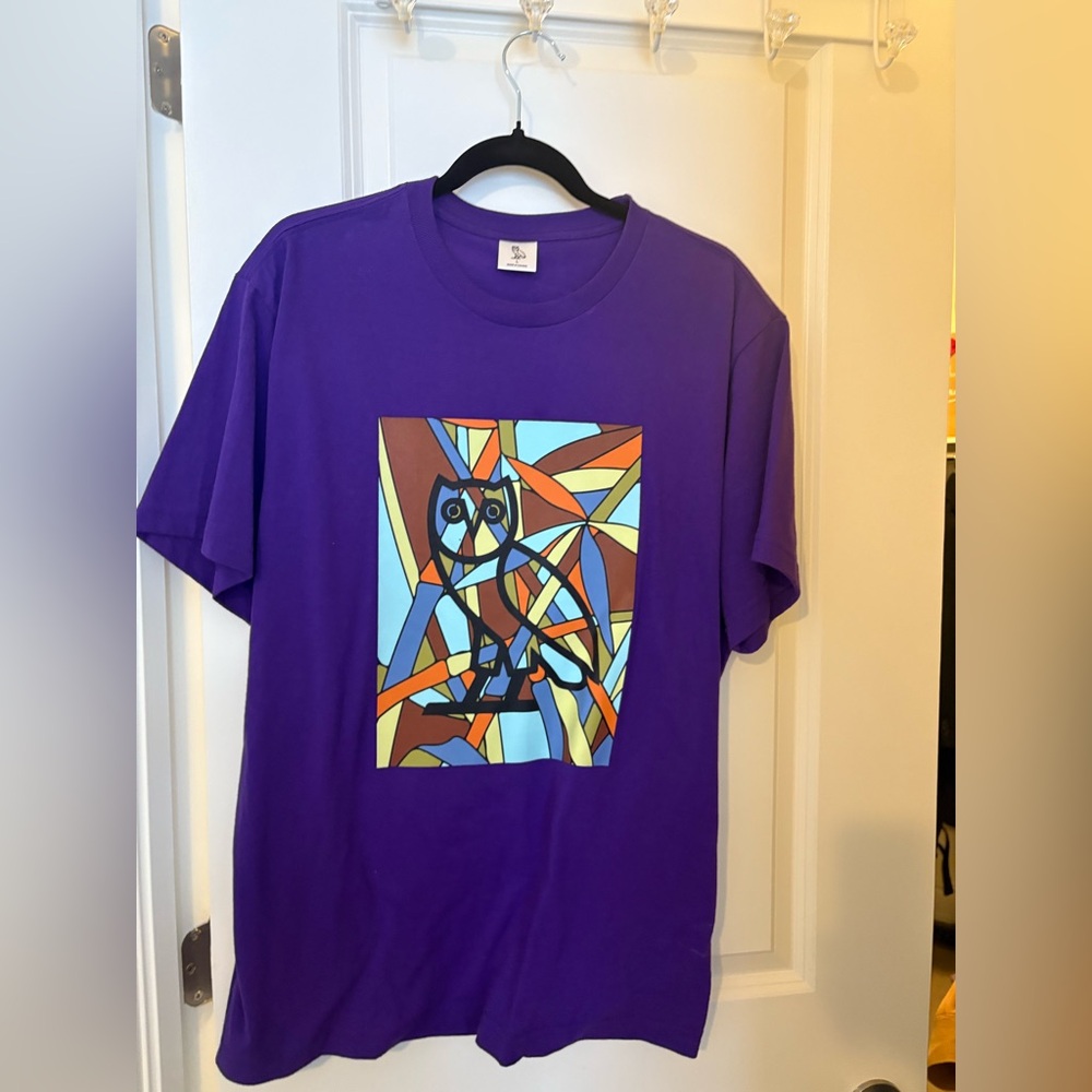 OVO Purple Tee with Abstract Owl Design